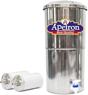 Apeiron Silver Purifier Non Electric Ceramic Water filter with 2 Candle - 21 Litre
