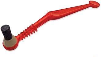 Pallo Coffeetool Espresso Machine Group Head Cleaning Brush, Ergonomic Handle, Replaceable Bristles, Steam Wand Cleaner, Detergent Spoon - Cherry