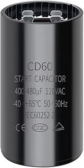 400-480 uf/MFD 110-125 VAC Round Start Capacitor ±20% 50/60 Hz CD60 Round Motor Well Pump Start Capacitor (400-480 uf/MFD)