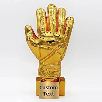 Customizable Best Goalkeeper Soccer Golden Gloves Trophy Cup Favors 10.2 Inch Stunning Resin Awards with Base for Celebrating Victories, Competitions, and Events Golden