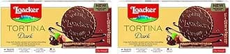 Loacker Tortina Biscuits, Dark Chocolate Hazelnut Flavour, Box of Chocolate Biscuits, Classic Italian Biscuits, All Natural Ingredients,125 g (Pack of 2)