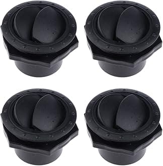 4Pcs Dashboard Air Conditioning Deflector Outlet Side Roof Vent - Mount Round Louvered Dash Vent Exhaust Grille for Car RV Boats Yacht - Black