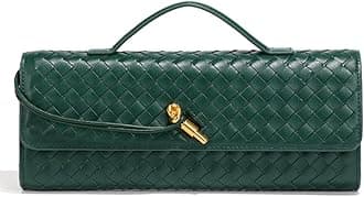 UpbullTrendy Woven Evening Clutch Purses Women Underarm Shoulder Handbag Cute Satchels Crossbody Purse PU Leather Wallet