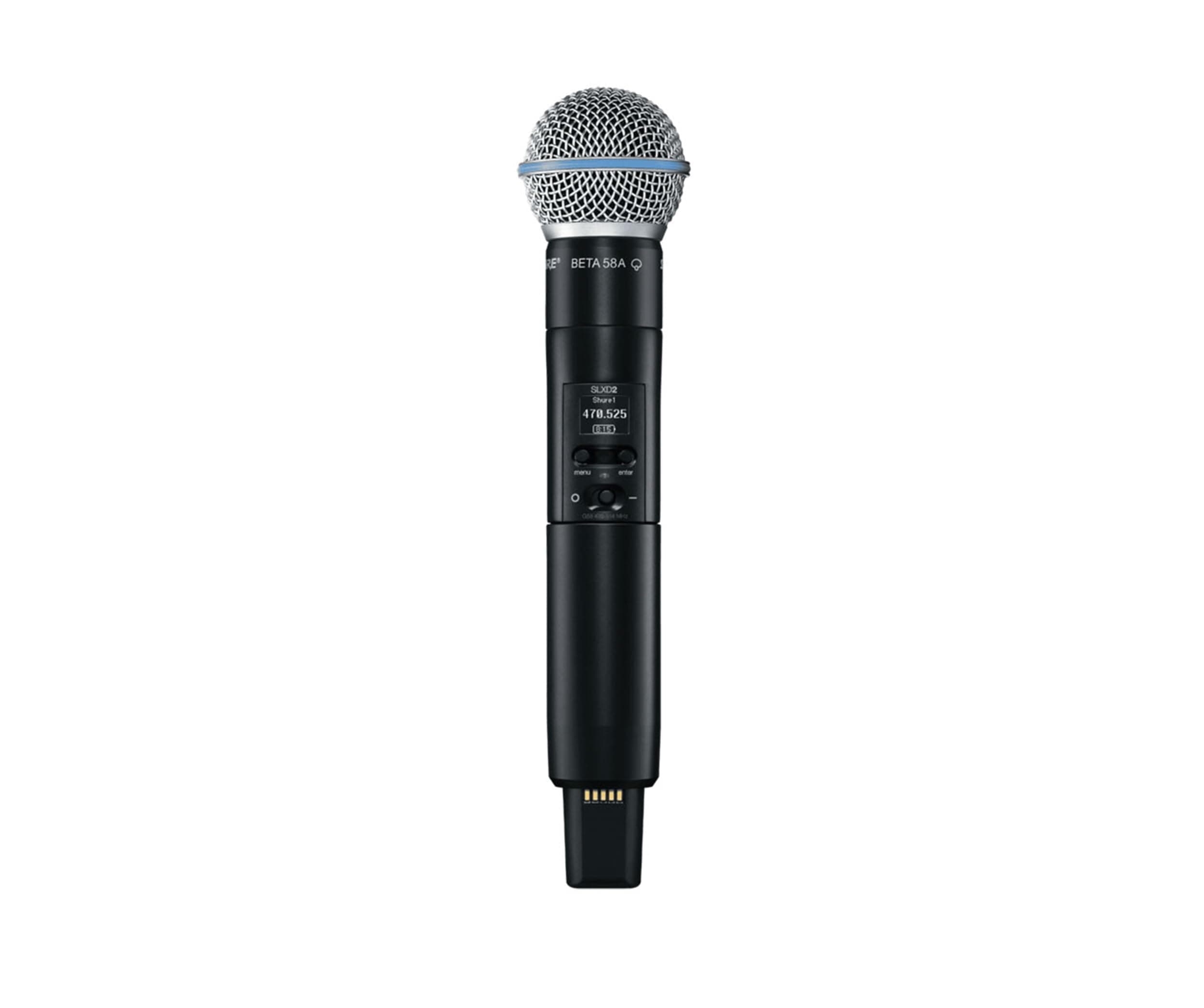 Shure SLXD2/B58 Handheld Transmitter with BETA 58A Vocal Mic Capsule - for use with SLX-D Digital Wireless Microphone Systems, Receiver Sold Separately | J52 Band (SLXD2/B58=-J52)