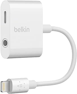 Belkin 3.5 mm Audio + Charge Rockstar (iPhone Aux Adapter/iPhone Charging Adapter), White