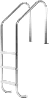 Swimming Pool Ladder, 3-Step Double Handrails Stairs with Non-Slip Heavy Duty Steps, Stainless Steel Load Capacity 265 lbs, for 48-54 in Inground Pools of Any Decking Surface Indoor & Outdoor