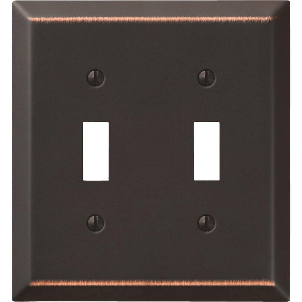 163TTDB BRZ 2 TGL WALLPLATE, 2 Toggle, Aged Bronze