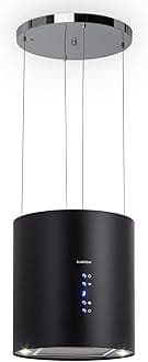 Hanging Island Cooker Hood, Extractor Fan for Kitchen Islands, 558m³/h Airflow, Timer, Adjustable Kitchen Extractor Fan w/Chandelier Design, 3 Mode Cooker Hoods, Activated Carbon Filters