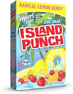 Wyler's Light Island Punch Radiical Lemon Berry Single To Go Drink Mix, 6 Boxes