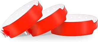 Wristall Neon Red Plastic Wristbands 500 Pack - Colored Wristbands for Events, Vinyl Wrist Bands of Party