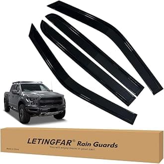 Tape-on Rain Guards for 2015-2024 Ford F-150 Super Crew, for 2015-2024 Ford F-150 Accessories，Side Vent Visors Shades Window Deflectors for Ford F-150