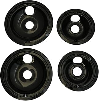 Made in the USA WB31M20 WB31M19 Replacement Range Cooktop Porcelain Drip Pans for GE 2 6-Inch & 2 8-Inch Pans, 4 Pc