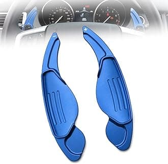 HIBEYO Steering Wheel Paddle Shifter Extension for Land Rover Accessories, for Range Rover Evoque Velar Discovery Jaguar F-Pace E-Pace XE XF XJ XJ Metal Shift Paddle Blade Shifter Trim Cover- Blue
