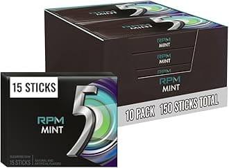 5 Gum Rpm Mint Sugarfree Gum - 15 Piece, 10 Packs