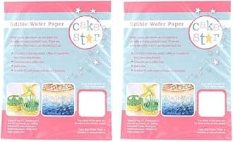 Cake Star White Wafer Paper, 178 x 142mm, 12 Sheets, Rice Paper For Baking and Cake Decorating (Pack of 2)