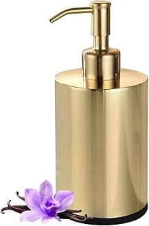 Stainless Steel Refillable Soap Dispenser - 15oz Bottle, Anti-Rust Gold, Kitchen & Bathroom Use