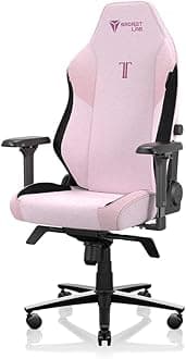 Titan Evo Plush Pink Gaming Chair - Ergonomic & Heavy Duty Computer Chair with 4D Armrests, Magnetic Head Pillow & Lumbar Support - Big and Tall Gaming Chair 395 lbs - Pink - Fabric
