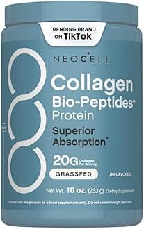 NeoCell Collagen Bio-Peptides Powder | 10oz | Super Hair, Skin, and Nails | Superior Absorption | Grassfed Protein Supplement | Advanced with 18 Essential Amino Acids