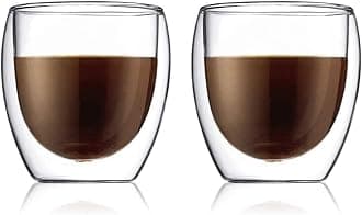 Double Wall Glasses pack of 2 PAVINA - 250ml Coffee Cups - Dishwasher Safe Thermal Cup - Mouth-blown Borosilicate Glass