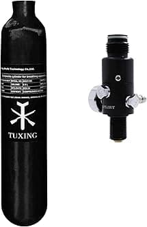 TUXING 4500Psi Pcp Air Tank 0.5L 31Cu in 500cc Carbon Fiber HPA Tank,Gas Cylinder,Paintball Hunting for PCP Air Rifle Gun Daystate and FX Thread M18 * 1.5
