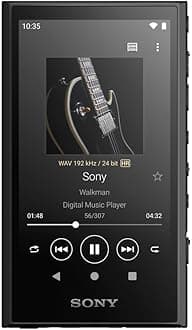 NW-A306 32GB Walkman Hi-Res Portable Digital Music Player with Android 12.0, 3.6" Touch Screen, S-Master Hx, DSEE-Hx, Wi-Fi & Bluetooth and USB Type-C - Black