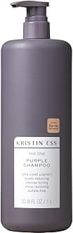 Kristin Ess Hair The One Purple Shampoo - Toning for Blonde Hair, Neutralizes Brass + Yellow Tones, Sulfate Free, 33.8 fl oz