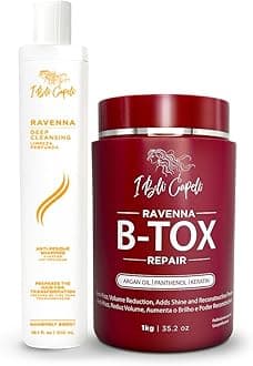 I Belli Capelli Ravenna Hair Treatment Kit- 1kg/35.2 oz B-tox Hair Mask + 300ml/10.1 fl.oz Anti-Residue Shampoo- Repair & Clarifying Shampoo for Longer Effect