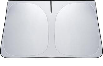 LANTUWindshield Sunshade for 2022 2023 2024 Rivian R1S/R1T Accessories Foldable Sun Shield Block UV Rays with Dual-Silver Coating& Nano Ice Crystal Cooling Keeps Car Interior Cool& Protected