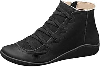 Women's Ankle Boot Flat Heel Lace Up Side Zip Ankle Booties Vintage Retro Round Toe Short Boots Casual Walking Shoes