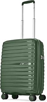 Skybags Float Max 55 Cms Small Cabin Polypropylene Hardshell Sided Luggage/Suitcase/Inline Expandable Trolley Bag- Green