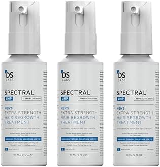 DS Labs Spectral.UHP 5% Minoxidil Hair Density Serum - Extra Strength Topical Formula for Thicker-Looking Hair, Targets Thinning at the Crown Area, With Nanosome Technology, 60mL (3 Pack)