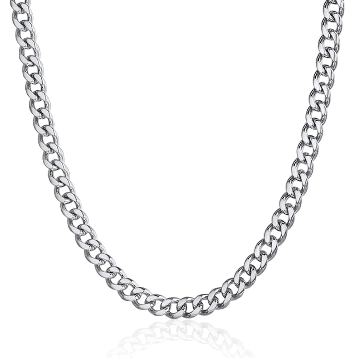 ChainsPro Stainless Steel Cuban Link Chains for Men, 4.8/6/10/14mm Width Cuban Chain Necklace, Black/18K Gold Plated/Silver No Tarnish Chains Jewelry for Men, 18-30 inch Length Hip Hop Miami Necklace, Send Gift Box