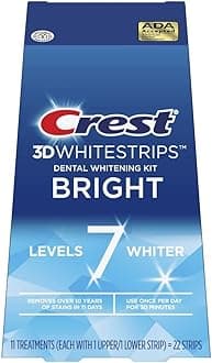 3D Whitestrips Bright Levels 7 Whiter Teeth Whitening Kit, 11 Treatments (Pack of 1), 22.0 Count