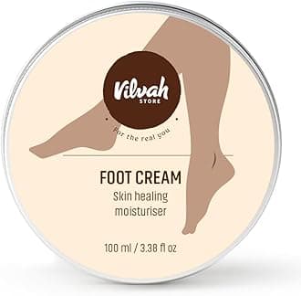 Vilvah Foot Cream for dry and cracked feet moisturizes men and women rough heels, and softens the chapped or calloused feet suitable for all skin types, 100ml