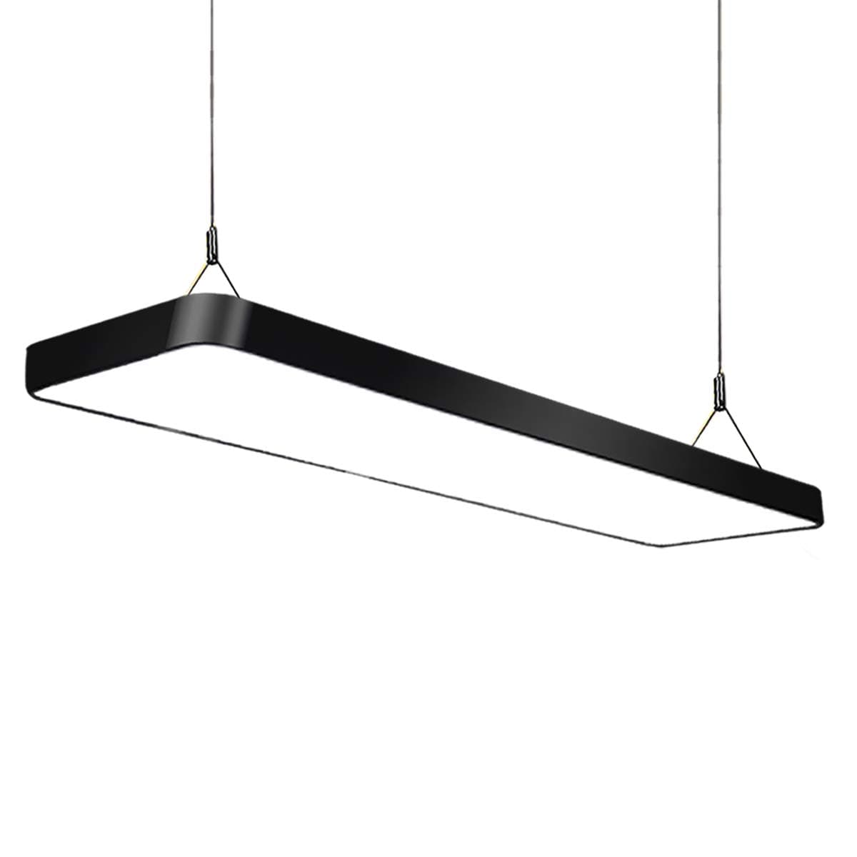 LED Ceiling Panel Light 120x30CM 60W, Black Body Suspended & Surface Mount Ceiling Panel Drop, Low Profile Design 4000K Neutral White 6000LM, Flat Panel Lighting for Residential Office Shop Light