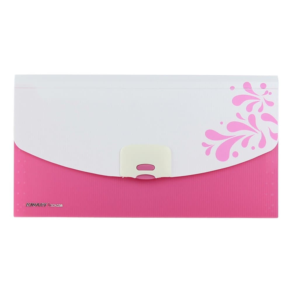 Expanding File Folder,Subdivision Accordion File Folder Organizer PP Wallet for Cards,Coupons,Receipt,10.23 x 5.39",12 Pockets with Tabs(Red)