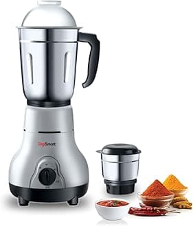 Digismart Kitchen Mate 2 Jar Mixer Grinder for Smoothies, Chutney & Shakes, Long Lasting Shock Proof Abs Body, Powerful 600 Watt Heavy Duty Motor, 2 Years warranty (Charcoal Grey)