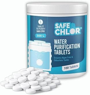 500 L | Chlorine Tablets for Water Tanks of 500 Ltrs | Overhead & Underground Tanks | Water Purification Tablets | 1 Tablet to Treat 500 liters | Pack of 100 Tablets for 50000 Ltrs