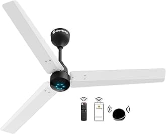 atomberg Renesa Smart 1200mm BLDC Ceiling Fan with IoT & Remote | Energy Efficient Ceiling Fan | Ceiling fan for Living Room | High Air Delivery with LED Indicators (White & Black)