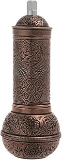 LaModaHome Antique Copper Manual Hand Grinder Mill for Turkish Greek Arabic Coffee Beans & Spice Pepper Salt, Brass