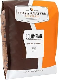 100% Colombian Supremo Coffee, 5 Lb. Bag, Whole Bean, Fresh Roasted Coffee LLC, Garden, Lawn, Maintenance