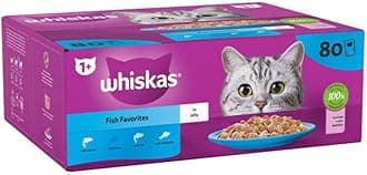 whiskas 1+ Fish Favourites Adult Wet Cat Food Pouches in Jelly 80 × 85g Pouches (1+ Fish Favourites)