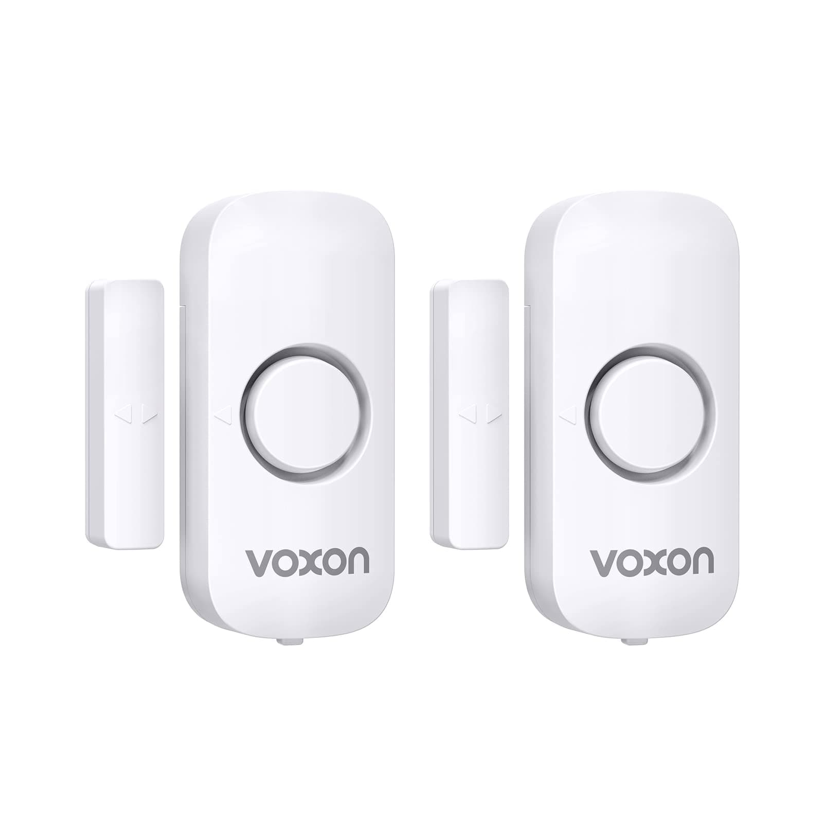 VOXON Wireless Door and Window Alarm Sensor 2 Pack 2 Modes Magnetic Window Door Burglar Alarm with 100dB Loud for Kids Safety Home Shop Security