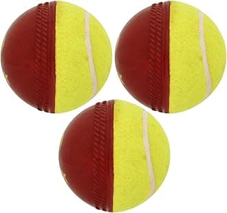 Omtex Cricket Swing Ball (Half Tennis) Pack of 3, Size 5.5. Diameter 2.5cm