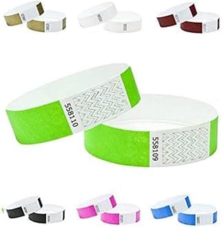 – Tyvek Wristbands 3/4 inch 100 Pack, Paper Like Bracelets Used for Events, Nightclubs, waterparks etc. (Neon Green)