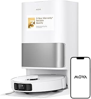 Mova P10 Pro Ultra Robot Vacuum and Mop 13,000Pa Suction, 140°F Hot Water Auto Mop Washing & Drying, Dual Spinning Extenable Mop,10.5mm Lifting for Carpet, 360°Obstacle Avoidance, App Control