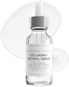 Collagen + Retinol Serum for Face | Blend with Hyaluronic Acid & Peptides | Anti-Aging Treatment for Wrinkles, Fine Lines & Dark Spots | Hydrating Vitamin A Face Moisturizer for Skin Care
