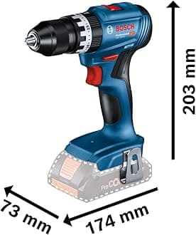 Bosch Professional 18V System Cordless Impact Drill Driver GSB 18V-45 (rotational Speed of 1,900 RPM, 2X 2.0Ah Batteries, GAL 18V-20, L-BOXX), Blue (06019K3371)