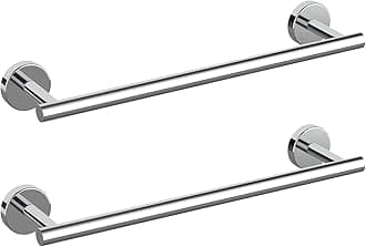 Cilee 2 Pieces Polished Chrome Bathroom Towel Bar, 16 Inch Double Towel Racks,Bathroom Towel Holder Hand Towel Bar for Bathroom Stainless Steel Wall Mount