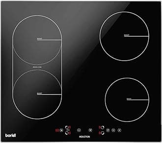 – Baridi 60cm Built-In Induction Hob with Bridge Zone, 4 Cooking Zones, 2800W, Boost Function, 9 Power Levels, Touch Control & Timer - DH178